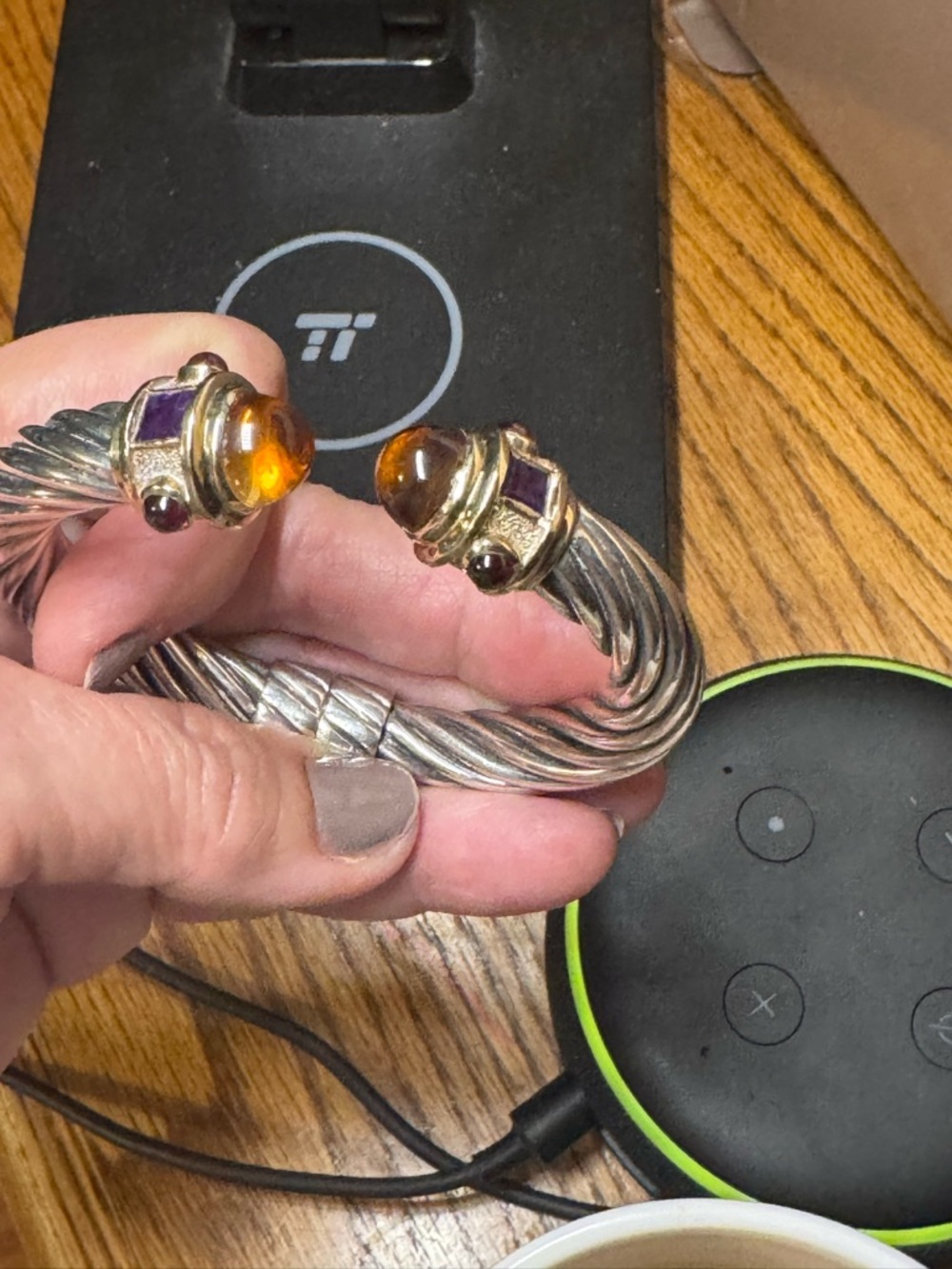 David Yurman 10mm Renaissance Cuff 14k SS Citrine amethyst, tourmaline, - Picture 6 of 8